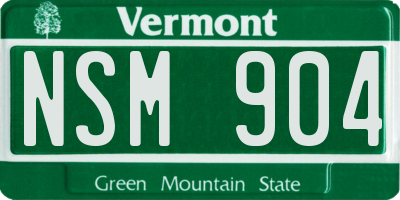 VT license plate NSM904