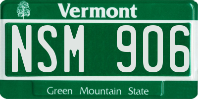 VT license plate NSM906