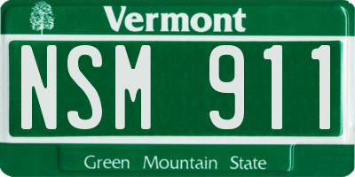 VT license plate NSM911