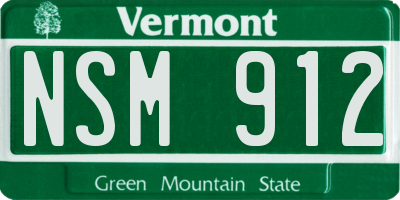 VT license plate NSM912