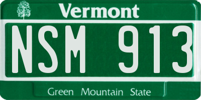 VT license plate NSM913