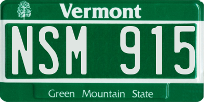 VT license plate NSM915