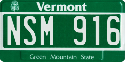 VT license plate NSM916