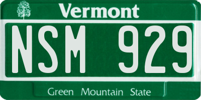 VT license plate NSM929
