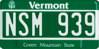 VT license plate NSM939
