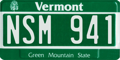 VT license plate NSM941