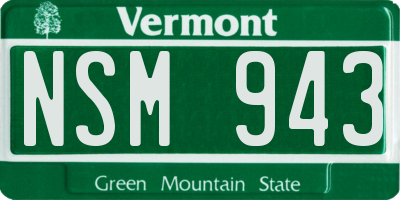 VT license plate NSM943