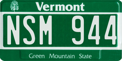 VT license plate NSM944