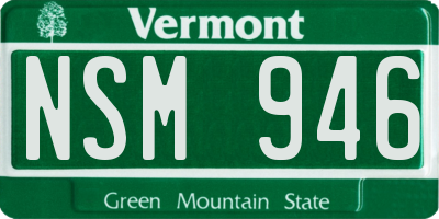 VT license plate NSM946