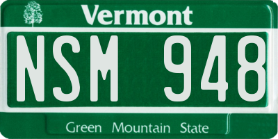 VT license plate NSM948