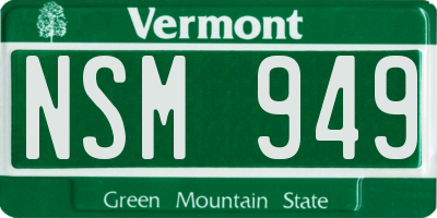 VT license plate NSM949