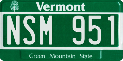 VT license plate NSM951