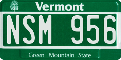 VT license plate NSM956