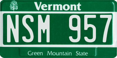 VT license plate NSM957