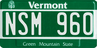 VT license plate NSM960