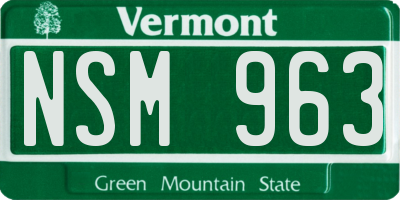 VT license plate NSM963