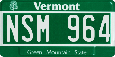 VT license plate NSM964