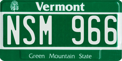 VT license plate NSM966