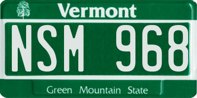 VT license plate NSM968