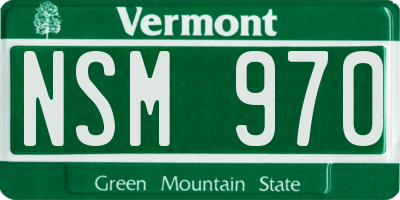VT license plate NSM970