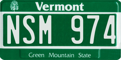 VT license plate NSM974