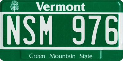 VT license plate NSM976
