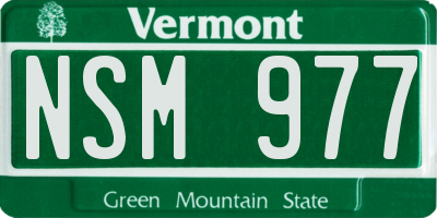 VT license plate NSM977