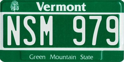 VT license plate NSM979