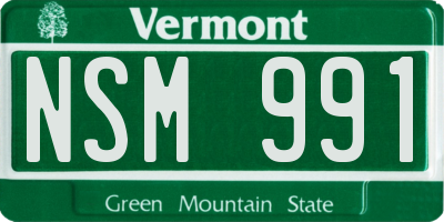 VT license plate NSM991