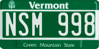 VT license plate NSM998