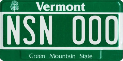 VT license plate NSN000