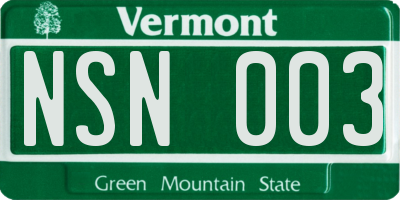 VT license plate NSN003