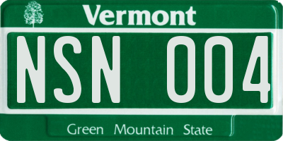 VT license plate NSN004