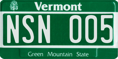 VT license plate NSN005