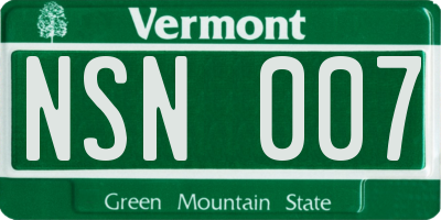VT license plate NSN007