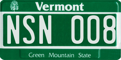 VT license plate NSN008