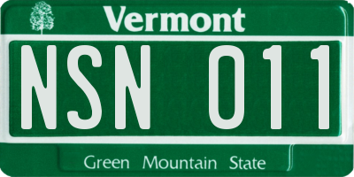 VT license plate NSN011