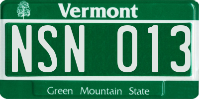 VT license plate NSN013