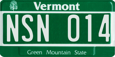 VT license plate NSN014