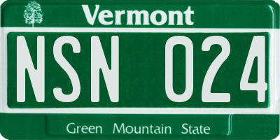 VT license plate NSN024