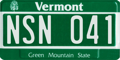 VT license plate NSN041