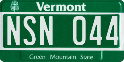 VT license plate NSN044