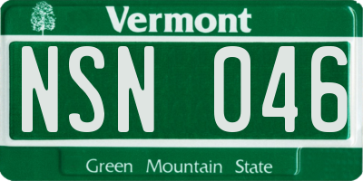 VT license plate NSN046