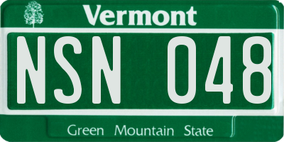 VT license plate NSN048