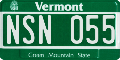 VT license plate NSN055
