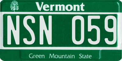 VT license plate NSN059
