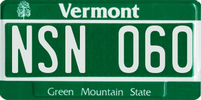 VT license plate NSN060