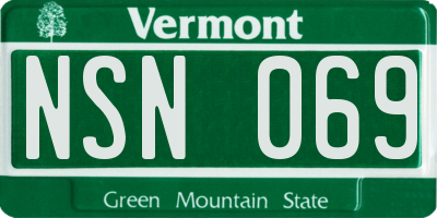 VT license plate NSN069