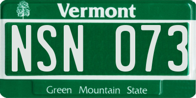 VT license plate NSN073