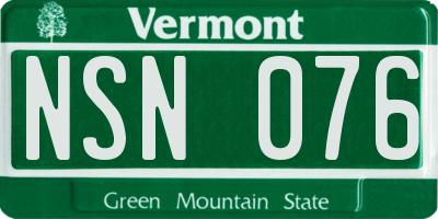 VT license plate NSN076